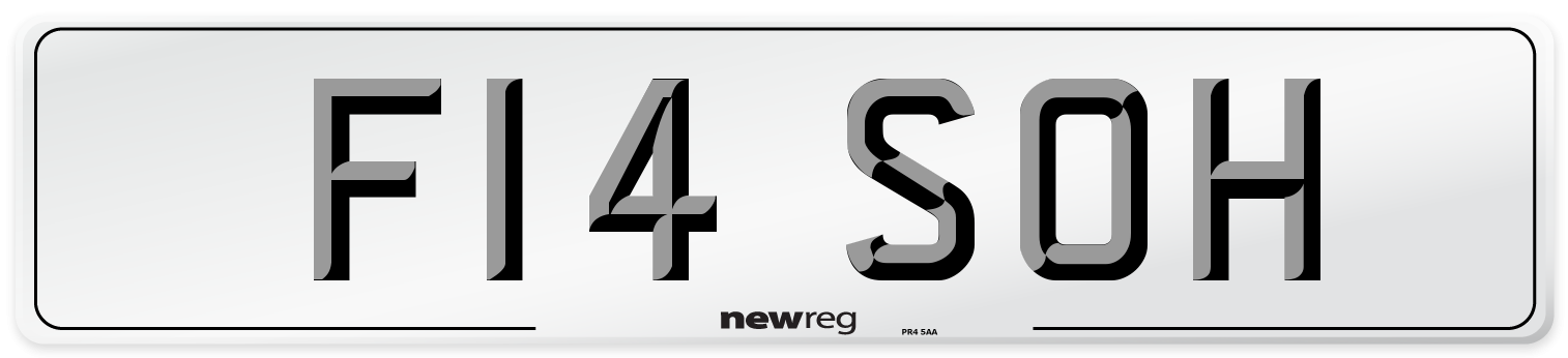 F14 SOH Number Plate from New Reg